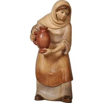 Vánoce Ornatis Žena s vodou Provedení: Malované, Velikost stojících figur dospělých postav: 23 cm Dřevěná vyřezávaná soška ženy s nádobou na vodu