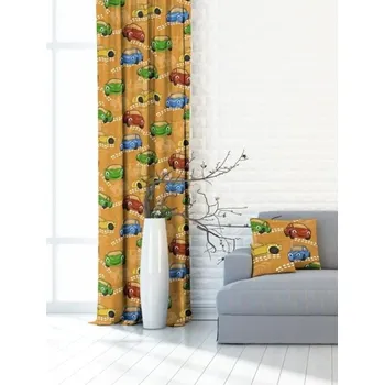 Závěs DekorTextil Dekorační látka nebo závěs Blackout Autička - okrová ROZMĚR: hotový závěs (v x š): 160 x 138 cm - 1 ks