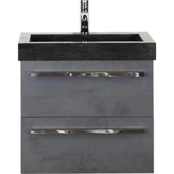 Koupelnový nábytek Koupelnový nábytkový set Seville 60 cm s umyvadlem z přírodního kamene beton antracitově šedá