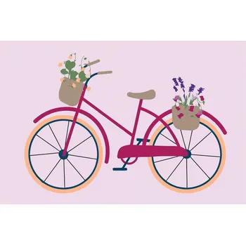 Malování podle čísel - Kolo s květinami Velikost: 20x30cm, Rámování: Pouze srolované plátno