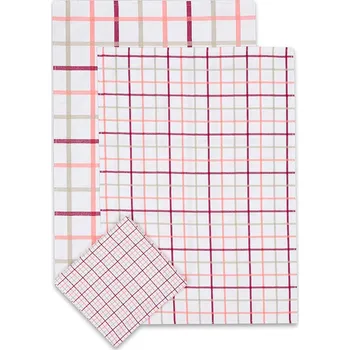 Utěrka Sleep-well Utěrky žakárové extra savé 50x70cm 3ks - mix káro losos