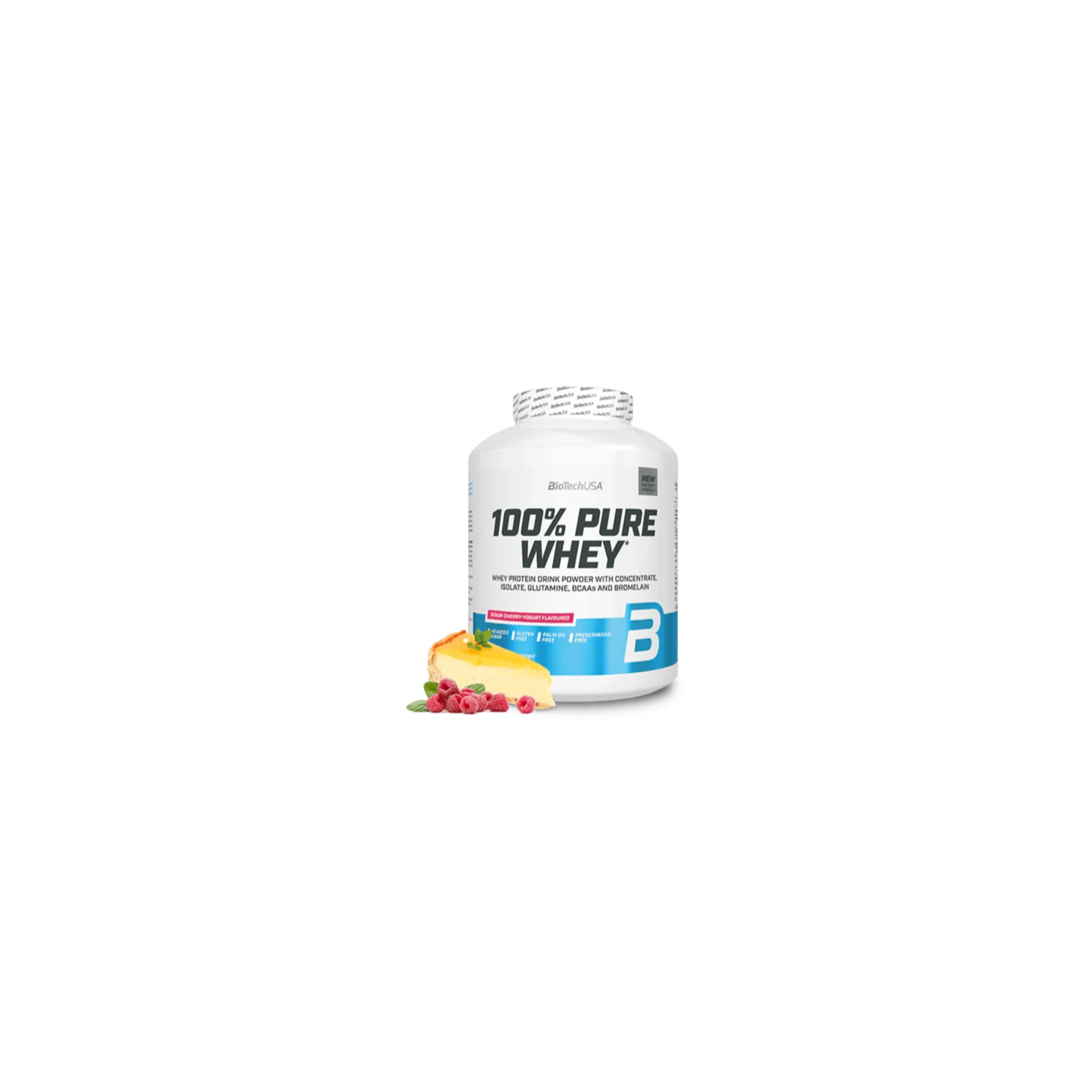 Fotografie 1 - Protein BioTechUSA 100% Pure Whey 2270 g malinový cheesecake