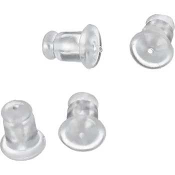 Materiál na výrobu šperku Silikonové náušnicové zarážky 6x5mm - 100ks+ - 100Ks