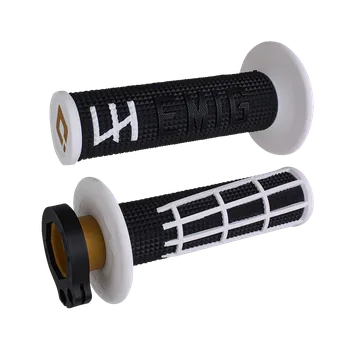 grip a Motokrosové rukojeti - gripy ODI EMIG V2 2.0 LOCK-ON pro 2-takty/4-takty, barva černá/bílá (Rukojeti na řidítka, ručky na moto )