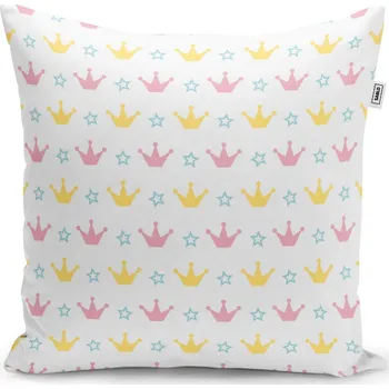 Polštář Sablio Polštář Růžové korunky na bílé - 40x40 cm