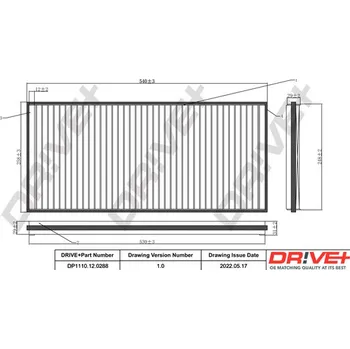 Kabinový filtr Filtr vzduchu v interiéru Dr!ve+ DP1110.12.0288