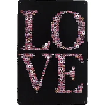 Plechová cedule Kovová cedule Love pixel