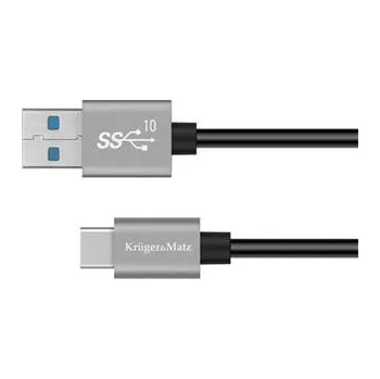 Datový kabel Kruger & Matz Kabel USB-C - USB-A černý 1 m Kruger&Matz KM12663 Basic 10 Gbps | 15W