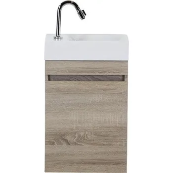 Koupelnový nábytek Koupelnový nábytkový set Maxim 40 cm s keramickým umyvadlem dub šedý