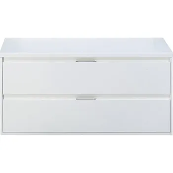 Koupelnový nábytek Koupelnová skříňka pod umyvadlo Porto 120 cm s umyvadlovou deskou bílá vysoce lesklá