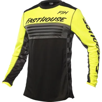Moto dres Fasthouse Grindhouse Omega Jersey High Viz Black Velikost: XXL