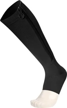 Dámské ponožky ZBCH Kompresní podkolenky se zipem otevřená špice černé