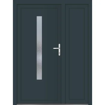 Vchodové dveře SOFT vchodové plastové dveře AURORA, antracit/bílá, 130x200 cm (dvoukřídlé plastové dveře 130x200 cm)