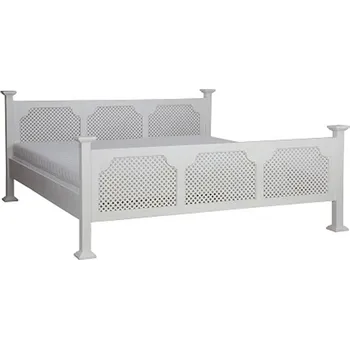 Šatní skříň Rustikální postel WHITE HOME ACC08 Barevné provedení: Bílý vosk - K17, Rozměry postele: 90 x 200 cm