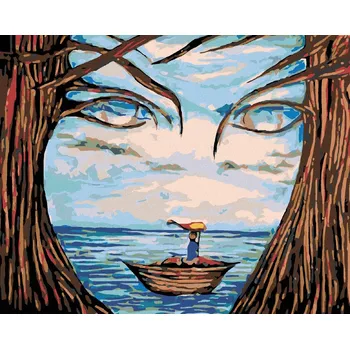 Diamantové malování Diamondi 602780B obličej mezi stromy