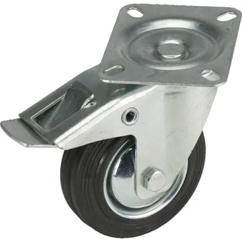 Pojezdové kolečko Kolečko pojezdové, 100mm, otočné+brzda, tvrdá pryž, 60kg