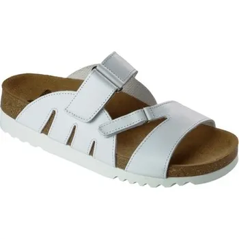 Dámské pantofle Scholl ALABAMA bílé dámské zdravotní pantofle z kůže