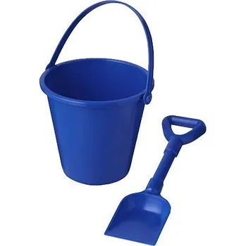 Hračka na písek Plážový kbelík a lopatka z recyklovaného plastu Tides, modrá