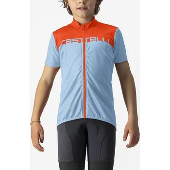 cyklistický dres CASTELLI Cyklistický dres s krátkým rukávem - NEO PROLOGO - světle modrá/oranžová