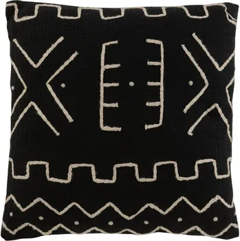 Polštář Černý polštář J-line Draw II. 43 x 43 cm