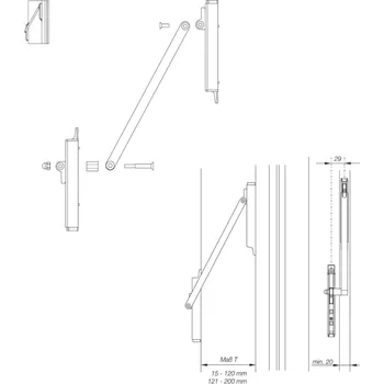 Plotový sloupek HAUTAU - Přechod na sloupek Povrch: Stříbrná EV1, Délka: T = 15 - 120 mm