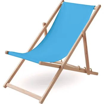 Zahradní lehátko Plážové lehátko ze dřeva - HONOPU, tyrkysová