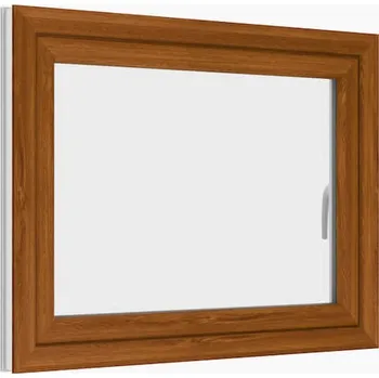 Okno plastové okno 100x70 cm, jednokřídlé, zlatý dub/bílé, PREMIUM 7000 (rozměr 100x70 cm, otevírací a výklopné)