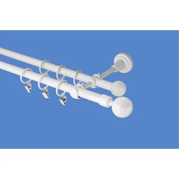 Garnýž kovová 360 cm dvouřadá - dvojitá 16 paola bílá