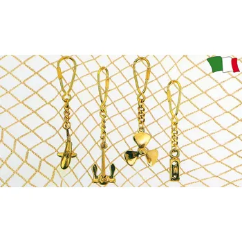 Mosazný přívěsek na klíče s karabinkou Provedení: Vrtule