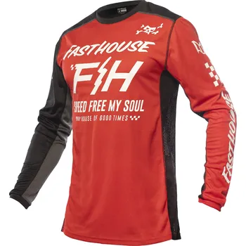 Moto dres Fasthouse Grindhouse Slammer Jersey Red Black Velikost: M