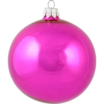Skleněná ozdoba sytě růžová