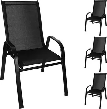 Sada zahradních židlí 55 x 70 x 92 cm 4 ks černé