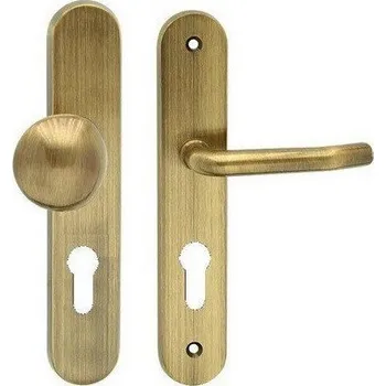 Dveřní kování Bezpečnostní klika vchodová TITAN bronz česaný Cobra