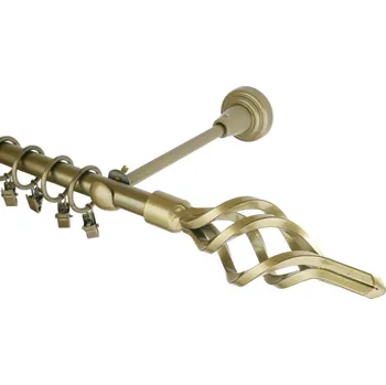 Garnýž kovová 260 cm jednořadá 16 azur zlatá antik