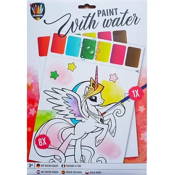 omalovánky GRAFIX Vodní omalovánky A4 Jednorožec 8 listů + štětec
