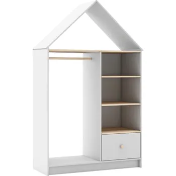 Dětská skříň Bílá lakovaná šatní skříň Marckeric Estefania 180 x 110 cm