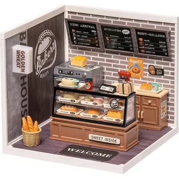 ostatní stavebnice RoboTime 3D dřevěná skládačka Miniatura domečku Pekárna Golden Wheat
