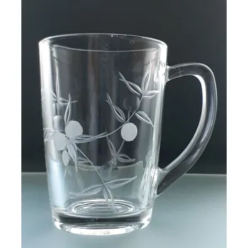 hrneček na čaj 2 ks s rytinou bobulí - ručně ryté (broušené), dárková krabička