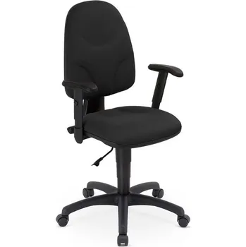 Kancelářská židle WEBST@R s područkami, potah z látky Sempre, barva černá, konstrukce černá