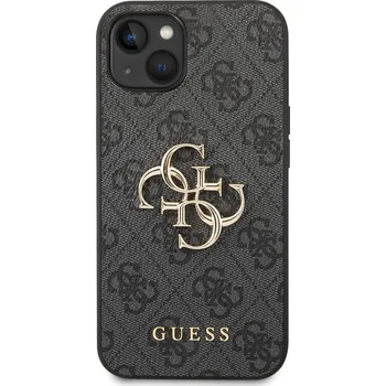 Telefonní příslušenství Guess PU 4G Metal Logo kryt pro iPhone 14 PLUS Barva: Šedá