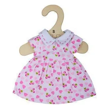 Panenka Bigjigs Toys Růžové šaty se srdíčky pro panenku 28 cm