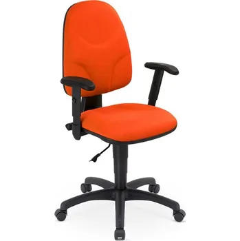 Kancelářská židle WEBST@R s područkami, potah z látky Sempre, barva oranžová, konstrukce černá