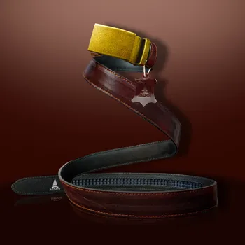 Opasek Dámský kožený hnědý opasek Euphory se sponou Dark brass