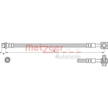 Brzdový systém Brzdová hadice METZGER 4111625