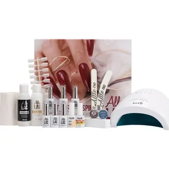 Hybridní startovací sada na nehty AlleLac Box s UV lampou AlleLux 1 bílá