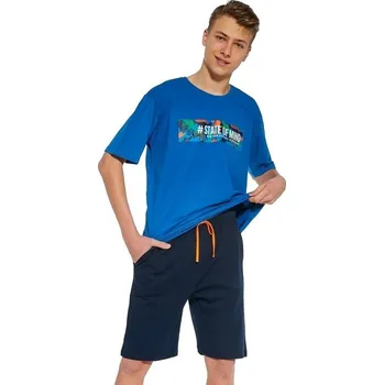 Chlapecké pyžamo Chlapecké pyžamo Cornette 38 modré Barva: Modrá, Velikost: 176/M