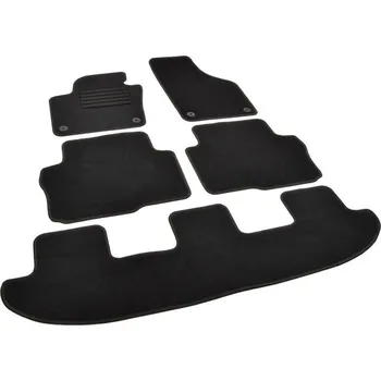 autokoberec Autokoberce textilní přesné černé / černé obšití - Seat Alhambra II (Typ 7N) (2010-2022) 7-sedadel