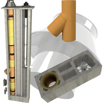 Komín CS komín Plast dvouprůduch s vent. šachtou Optimal PLUS 200/80 mm 45° - 4,5 m