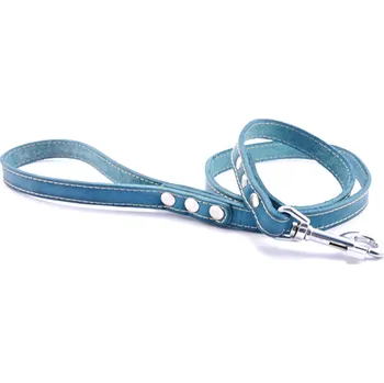 Vodítko pro psa Tamer Kožené vodítko STUBBY | Klasické | tyrkysové Šířka: 19 mm, Délka: 115 cm