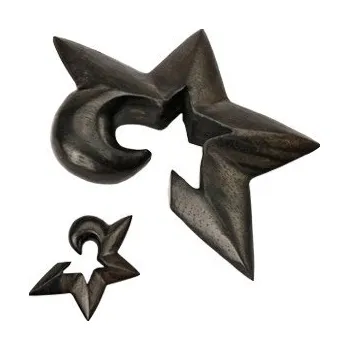 Piercing Šperky4U Dřevěná hvězda, průměr 3 mm - PL01084-03